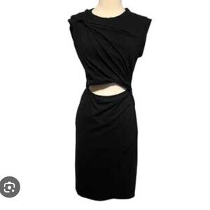 BLUE BLUSH Twist Front Cut Out Dress in Black